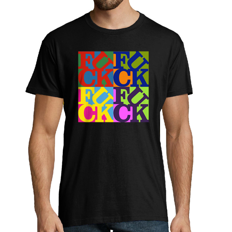 Tee-shirt homme noir Fuck (Love) Warhol (Gondrax,Slogans Débiles,Musée)
