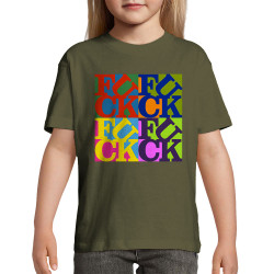 T-shirt enfant kaki foncé Fuck (Love) Warhol (Gondrax,Slogans Débiles,Musée)