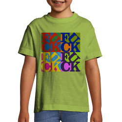 T-shirt enfant vert pomme Fuck (Love) Warhol (Gondrax,Slogans Débiles,Musée)