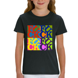 T-shirt enfant coton bio noir Fuck (Love) Warhol (Gondrax,Slogans Débiles,Musée)