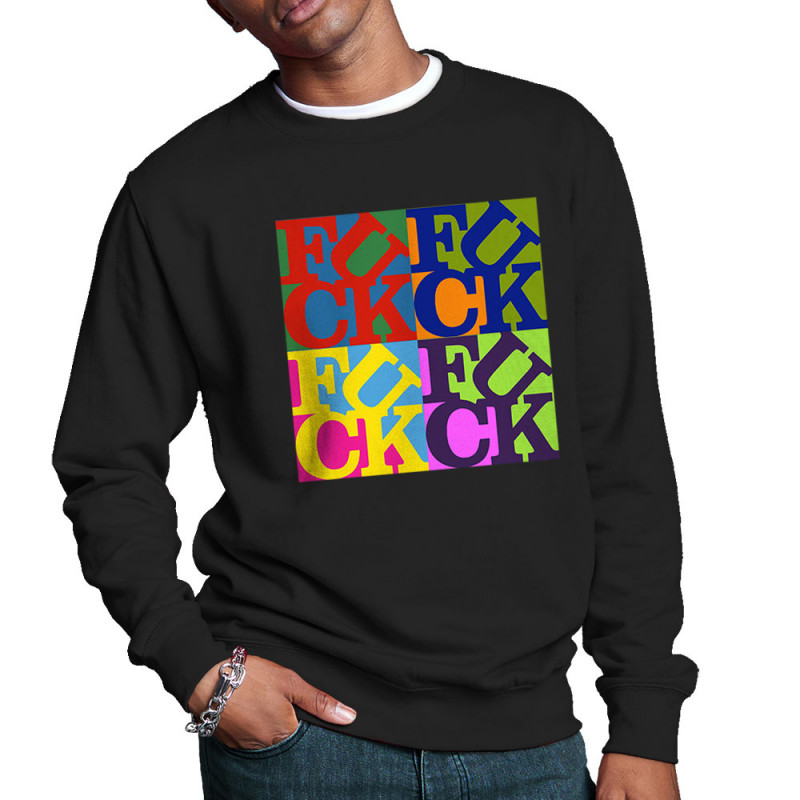 Sweat homme col rond noir Fuck (Love) Warhol (Gondrax,Slogans Débiles,Musée)