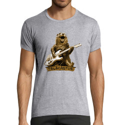 T-shirt homme fit gris chiné Telecastor (Gondrax,Animaux,Humour)