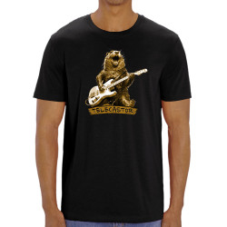 T-shirt homme coton bio noir Telecastor (Gondrax,Animaux,Humour)