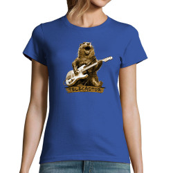T-shirt femme bleu royal Telecastor (Gondrax,Animaux,Humour)