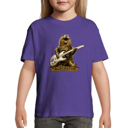 T-shirt enfant violet foncé Telecastor (Gondrax,Animaux,Humour)