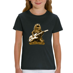T-shirt enfant coton bio noir Telecastor (Gondrax,Animaux,Humour)