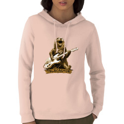 Sweat femme à capuche coton bio rose clair Telecastor (Gondrax,Animaux,Humour)