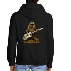Sweat homme à capuche zippé noir Telecastor (Gondrax,Animaux,Humour)