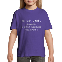 T-shirt enfant violet foncé Vulgaire (Gondrax,Slogans Débiles)