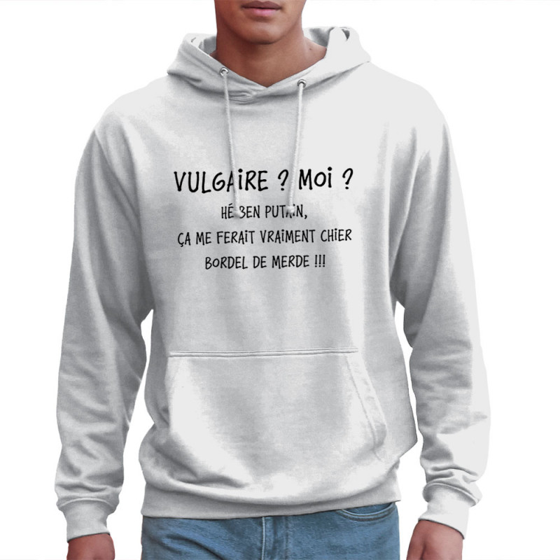Sweat homme à capuche blanc Vulgaire (Gondrax,Slogans Débiles)