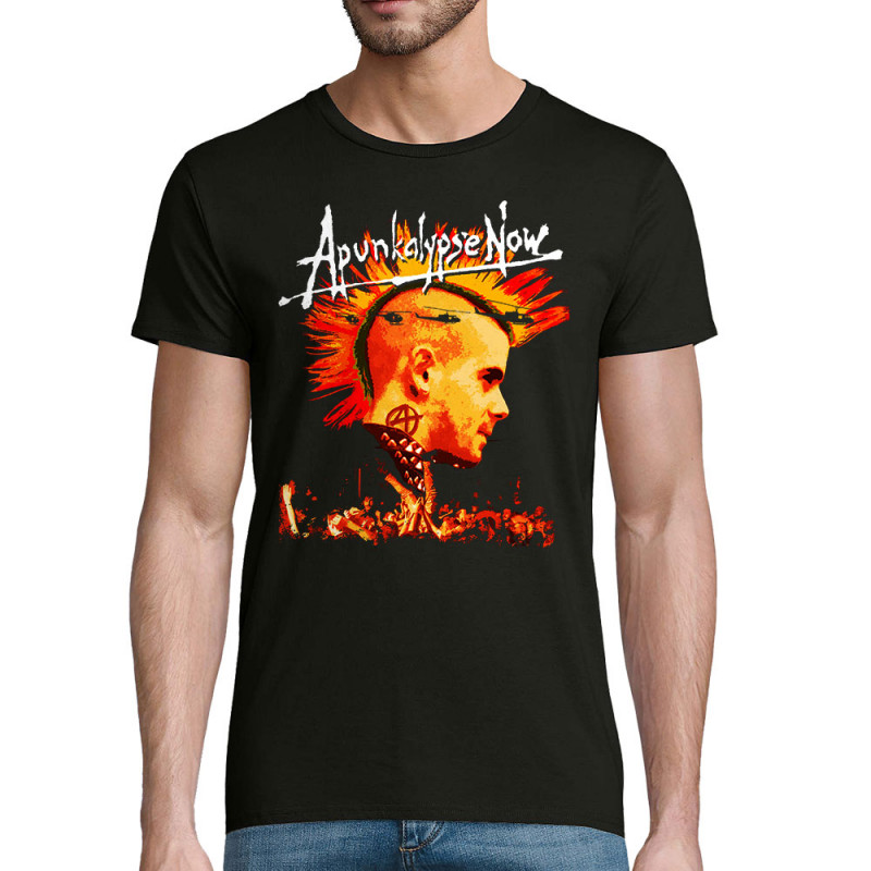 T-shirt homme coton bio noir Apunkalypse Now (Gondrax,Slogans Débiles,Rock & Punk)