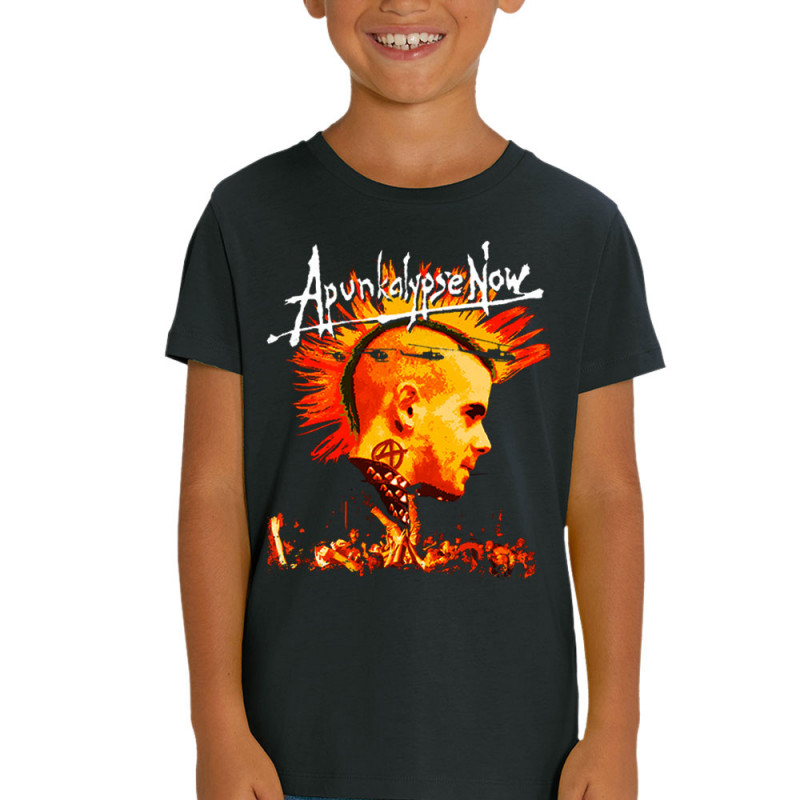 T-shirt enfant coton bio noir Apunkalypse Now (Gondrax,Slogans Débiles,Rock & Punk)