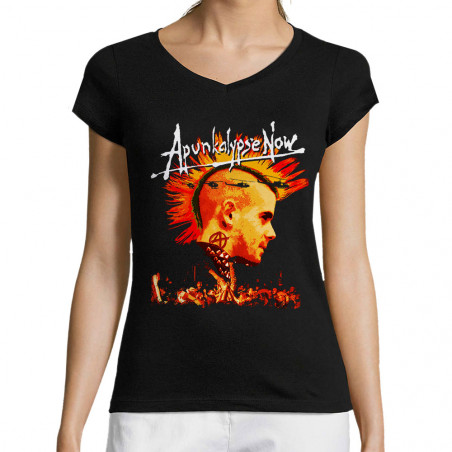 T-shirt femme col V...