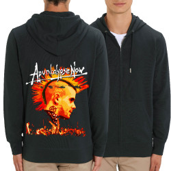 Sweat homme zippé à capuche coton bio noir Apunkalypse Now (Gondrax,Slogans Débiles,Rock & Punk)