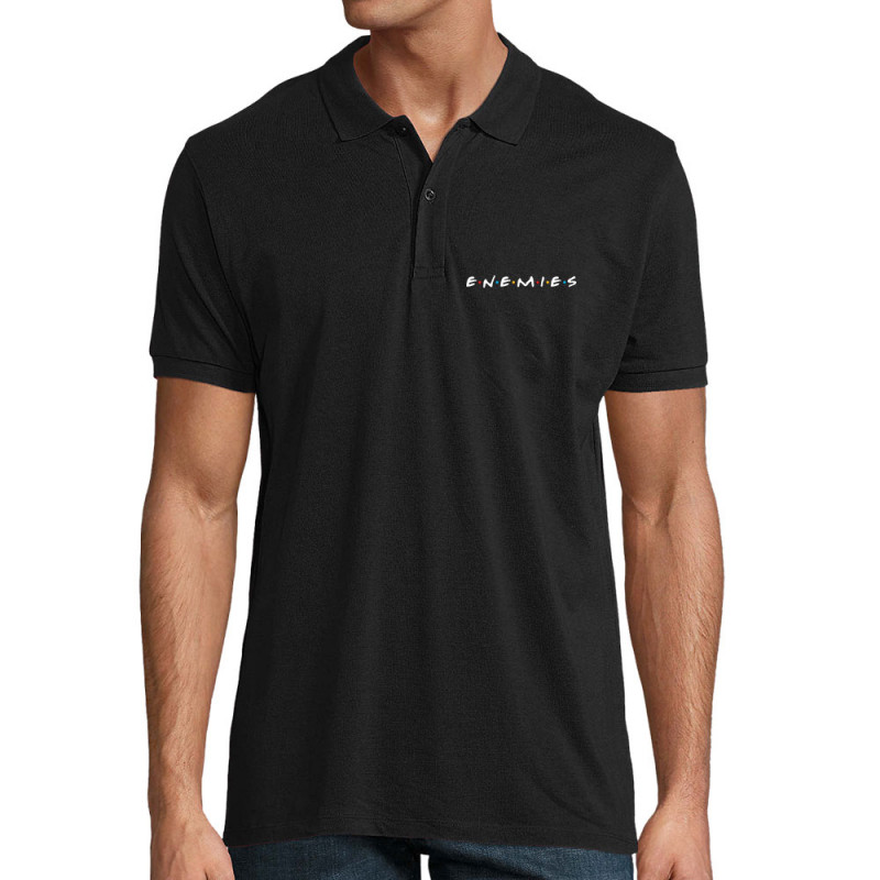 Polo homme coton bio noir Enemies (Friends) (Gondrax,Humour,Détournements,Films/Séries)