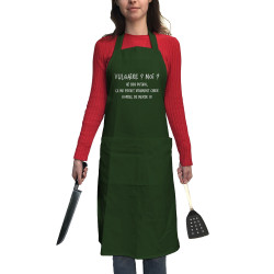 Tablier unisexe vert bouteillle Vulgaire (Gondrax,Slogans Débiles)