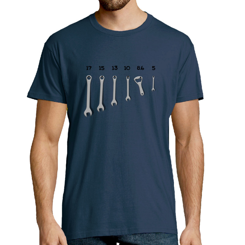 Tee-shirt homme bleu denim Les bons outils (Gondrax,Alcool,Humour)