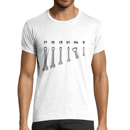 T-shirt homme fit blanc Les bons outils (Gondrax,Alcool,Humour)