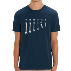 T-shirt homme coton bio bleu marine Les bons outils (Gondrax,Alcool,Humour)