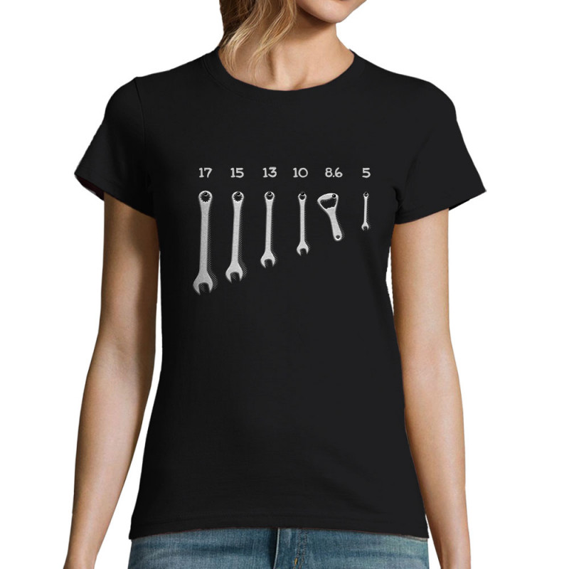 T-shirt femme noir Les bons outils (Gondrax,Alcool,Humour)