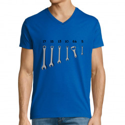 T-shirt homme col V bleu royal Les bons outils (Gondrax,Alcool,Humour)