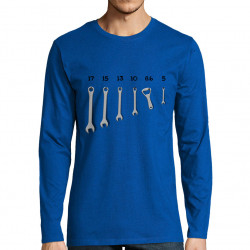 T-shirt homme manches longues bleu royal Les bons outils (Gondrax,Alcool,Humour)