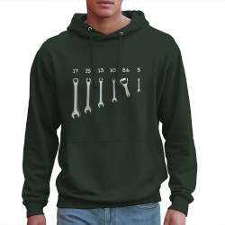 Sweat homme à capuche vert foncé Les bons outils (Gondrax,Alcool,Humour)