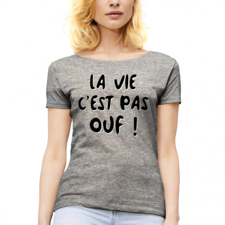 T-shirt femme col large "La...