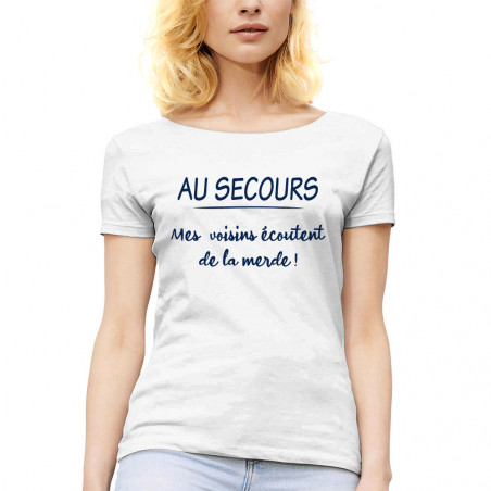 T-shirt femme col large "Au...