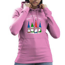 Sweat femme à capuche rose Libérez les nains de jardin (Gondrax,Humour,Slogans Débiles)
