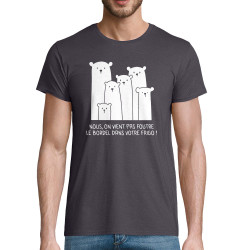 T-shirt homme coton bio gris souris Le bordel dans votre frigo (Gondrax,Animaux,Ecologie,Humour)