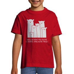 T-shirt enfant rouge Le bordel dans votre frigo (Gondrax,Animaux,Ecologie,Humour)