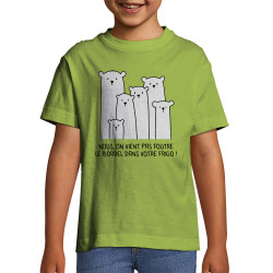 T-shirt enfant vert pomme Le bordel dans votre frigo (Gondrax,Animaux,Ecologie,Humour)