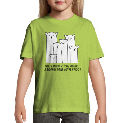 T-shirt enfant vert pomme Le bordel dans votre frigo (Gondrax,Animaux,Ecologie,Humour)
