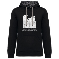 Sweat capuche à motifs unisexe noir et têtes de mort mexicaines Le bordel dans votre frigo (Gondrax,Animaux,Ecologie,Humour)
