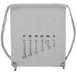 Sac à dos en toile recyclée gris chiné Les bons outils (Gondrax,Alcool,Humour)