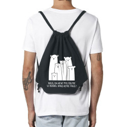 Sac à dos en toile recyclée noir Le bordel dans votre frigo (Gondrax,Animaux,Ecologie,Humour)