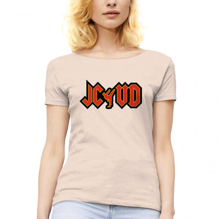 T-shirt femme col large "JCVD"