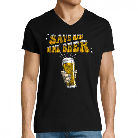 T-shirt homme col V "Save...