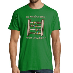 Tee-shirt homme vert prairie Les mathématiques (Gondrax,Humour,Slogans Débiles)