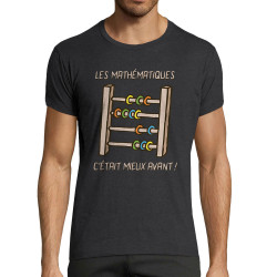 T-shirt homme fit gris anthracite chiné Les mathématiques (Gondrax,Humour,Slogans Débiles)