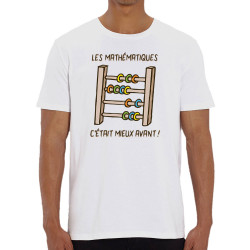 T-shirt homme coton bio blanc Les mathématiques (Gondrax,Humour,Slogans Débiles)