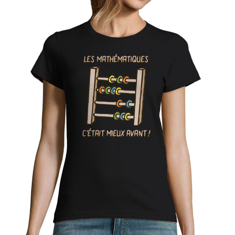 T-shirt femme noir Les mathématiques (Gondrax,Humour,Slogans Débiles)