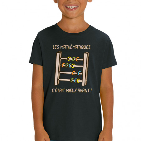T-shirt enfant coton bio noir Les mathématiques (Gondrax,Humour,Slogans Débiles)
