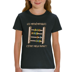 T-shirt enfant coton bio noir Les mathématiques (Gondrax,Humour,Slogans Débiles)