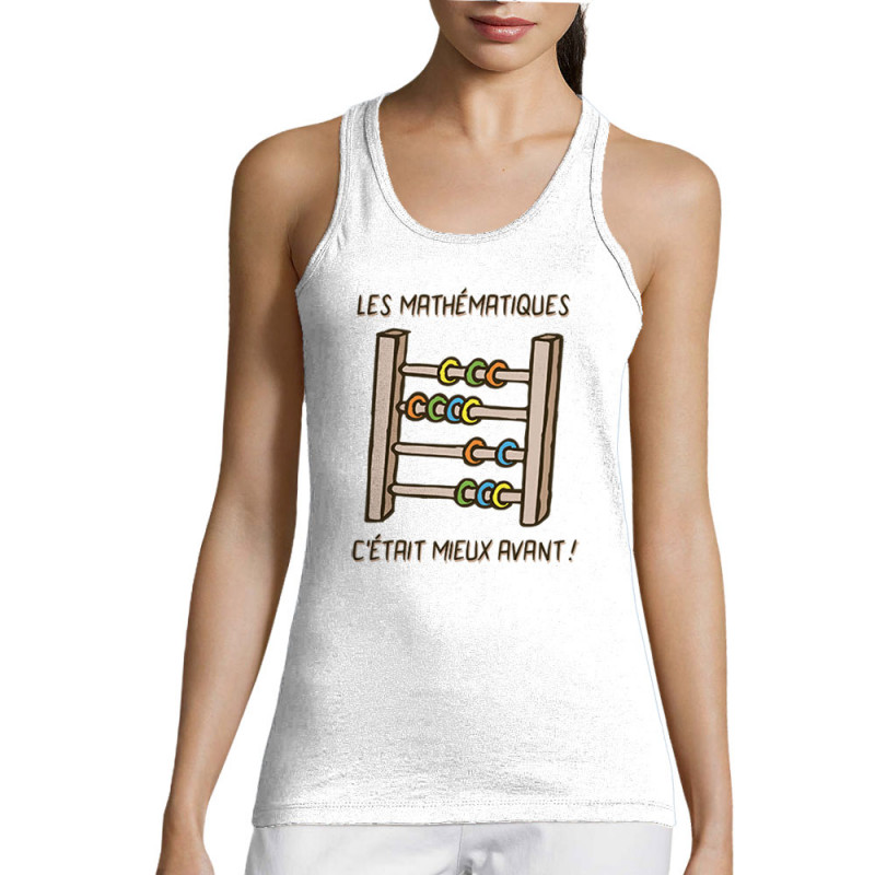 Débardeur femme blanc Les mathématiques (Gondrax,Humour,Slogans Débiles)