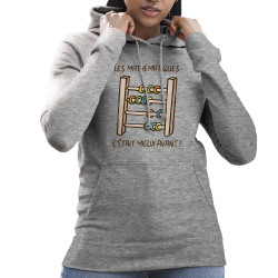 Sweat femme à capuche gris chiné Les mathématiques (Gondrax,Humour,Slogans Débiles)