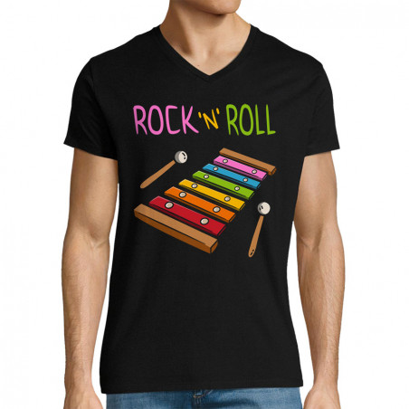 T-shirt homme col V "Rock N...