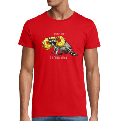 T-shirt homme coton bio rouge Candy Raton (Mr Mouton,Animaux,Humour)