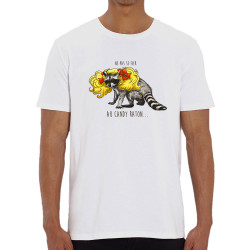 T-shirt homme coton bio blanc Candy Raton (Mr Mouton,Animaux,Humour)